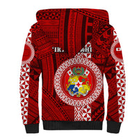 Tonga Rugby Sherpa Hoodie World Cup 2023 Coat Of Arms Ngatu Pattern LT05 - Polynesian Pride