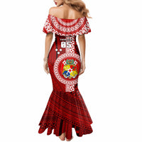 Custom Tonga Rugby Mermaid Dress World Cup 2023 Coat Of Arms Ngatu Pattern LT05 - Polynesian Pride