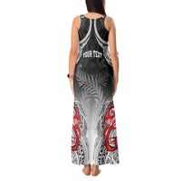 Personalised New Zealand Waitangi Day Tank Maxi Dress Aotearoa Te Ra O Waitangi Manaia Maori Pattern LT05 - Polynesian Pride