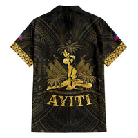 Haiti 1804 Family Matching Summer Maxi Dress and Hawaiian Shirt Polynesian Gold Neg Maron