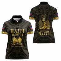 Haiti 1804 Women Polo Shirt Polynesian Gold Neg Maron