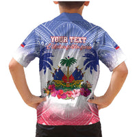 Personalised Haiti Independence Day Family Matching Mermaid Dress and Hawaiian Shirt Neg Maron Polynesian Style LT05