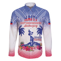 Personalised Haiti Independence Day Family Matching Off Shoulder Short Dress and Hawaiian Shirt Neg Maron Polynesian Style LT05