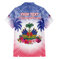 Personalised Haiti Independence Day Family Matching Puletasi and Hawaiian Shirt Neg Maron Polynesian Style LT05