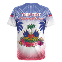 Personalised Haiti Independence Day Rugby Jersey Neg Maron Polynesian Style