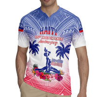 Personalised Haiti Independence Day Rugby Jersey Neg Maron Polynesian Style