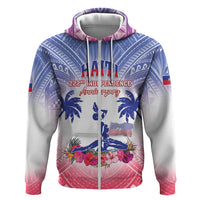 Personalised Haiti Independence Day Zip Hoodie Neg Maron Polynesian Style LT05