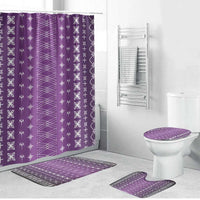 Purple Samoa Malu Tattoo Inspired Bathroom Set LT05 Bathroom Set (4 pcs) Purple - Polynesian Pride