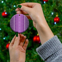 Purple Samoa Malu Tattoo Inspired Ceramic Ornament LT05 - Polynesian Pride