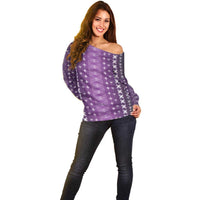 Purple Samoa Malu Tattoo Inspired Off Shoulder Sweater - Polynesian Pride