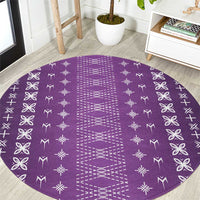 Purple Samoa Malu Tattoo Inspired Round Carpet LT05 Purple - Polynesian Pride