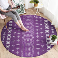 Purple Samoa Malu Tattoo Inspired Round Carpet LT05 - Polynesian Pride