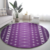 Purple Samoa Malu Tattoo Inspired Round Carpet LT05 - Polynesian Pride