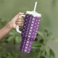 Purple Samoa Malu Tattoo Inspired Tumbler With Handle LT05 - Polynesian Pride