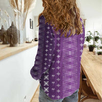 Purple Samoa Malu Tattoo Inspired Women Casual Shirt LT05 - Polynesian Pride