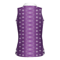 Purple Samoa Malu Tattoo Inspired Women Sleeveless Polo Shirt LT05 - Polynesian Pride