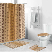 Beige Samoa Malu Tattoo Inspired Bathroom Set LT05 Bathroom Set (4 pcs) Beige - Polynesian Pride