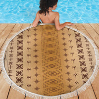 Beige Samoa Malu Tattoo Inspired Beach Blanket LT05 - Polynesian Pride