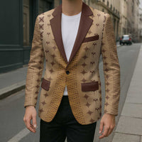 Beige Samoa Malu Tattoo Inspired Blazer LT05 - Polynesian Pride