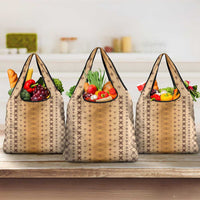Beige Samoa Malu Tattoo Inspired Grocery Bag LT05 3-pack One Size Beige - Polynesian Pride