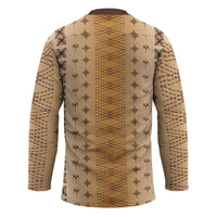 Beige Samoa Malu Tattoo Inspired Hockey Jersey - Polynesian Pride