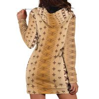 Beige Samoa Malu Tattoo Inspired Hoodie Dress LT05 - Polynesian Pride