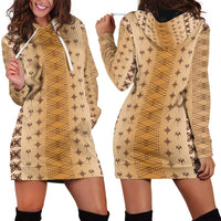 Beige Samoa Malu Tattoo Inspired Hoodie Dress LT05 - Polynesian Pride
