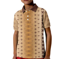 Beige Samoa Malu Tattoo Inspired Kid Polo Shirt LT05 Kid Beige - Polynesian Pride
