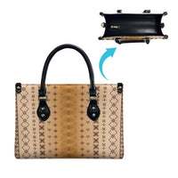 Beige Samoa Malu Tattoo Inspired Leather Bag LT05 - Polynesian Pride