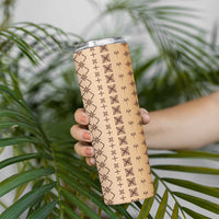 Beige Samoa Malu Tattoo Inspired Skinny Tumbler LT05 - Polynesian Pride