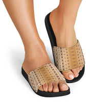 Beige Samoa Malu Tattoo Inspired Slide Sandals LT05 - Polynesian Pride