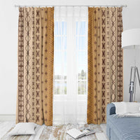 Beige Samoa Malu Tattoo Inspired Window Curtain LT05 - Polynesian Pride