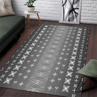 Black Samoa Malu Tattoo Inspired Area Rug LT05 Black - Polynesian Pride