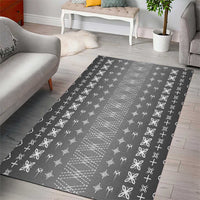 Black Samoa Malu Tattoo Inspired Area Rug LT05 - Polynesian Pride