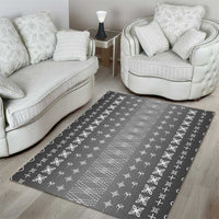 Black Samoa Malu Tattoo Inspired Area Rug LT05 - Polynesian Pride