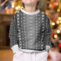 Black Samoa Malu Tattoo Inspired Kid Ugly Christmas Sweater LT05 - Polynesian Pride