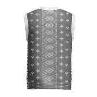 Black Samoa Malu Tattoo Inspired Christmas Knitted V-Neck Vest LT05 - Polynesian Pride