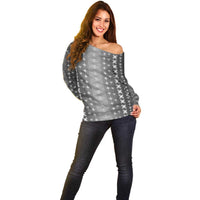 Black Samoa Malu Tattoo Inspired Off Shoulder Sweater LT05 - Polynesian Pride