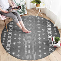 Black Samoa Malu Tattoo Inspired Round Carpet LT05 - Polynesian Pride