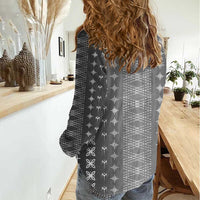 Black Samoa Malu Tattoo Inspired Women Casual Shirt LT05 - Polynesian Pride