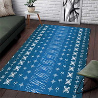 Blue Samoa Malu Tattoo Inspired Area Rug LT05 Blue - Polynesian Pride