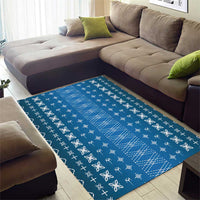 Blue Samoa Malu Tattoo Inspired Area Rug LT05 - Polynesian Pride
