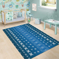Blue Samoa Malu Tattoo Inspired Area Rug LT05 - Polynesian Pride