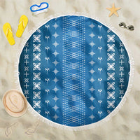 Blue Samoa Malu Tattoo Inspired Beach Blanket LT05 One Size 150cm Blue - Polynesian Pride