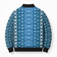 Blue Samoa Malu Tattoo Inspired Bomber Puffer Jacket - Polynesian Pride