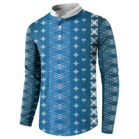 Blue Samoa Malu Tattoo Inspired Button Sweatshirt - Polynesian Pride