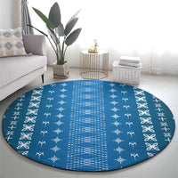 Blue Samoa Malu Tattoo Inspired Round Carpet LT05 - Polynesian Pride