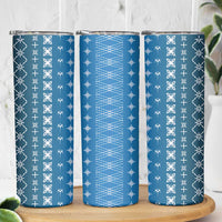 Blue Samoa Malu Tattoo Inspired Skinny Tumbler LT05 - Polynesian Pride
