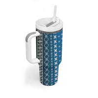 Blue Samoa Malu Tattoo Inspired Tumbler With Handle LT05 - Polynesian Pride