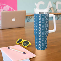 Blue Samoa Malu Tattoo Inspired Tumbler With Handle LT05 - Polynesian Pride